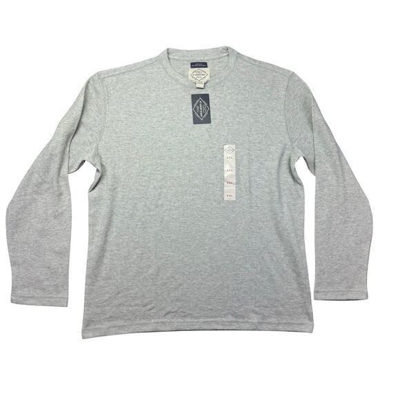 St John's Bay Shirt Men's XXL Gray Crew Neck Long Sleeve Super Soft Solid NWT - Picture 1 of 9